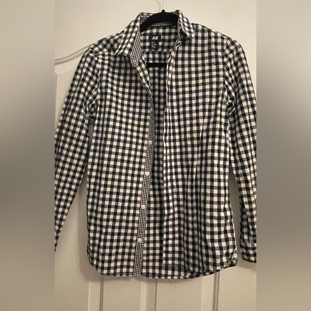 H&M Black and White Gingham Men's Shirt